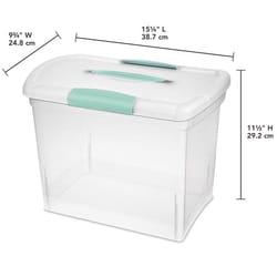 Sterilite 2.7 cu ft Clear Storage Box 11.5 in. H X 9.75 in. W X 15.25 in. D Stackable