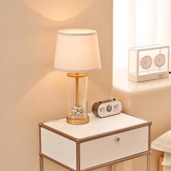 Globe Electric 20 in. Matte Beige/White Table Lamp