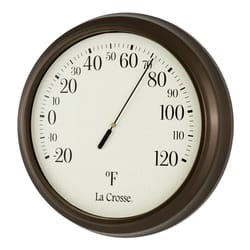 La Crosse Technology Dial Thermometer Plastic Brown 6.5 in.