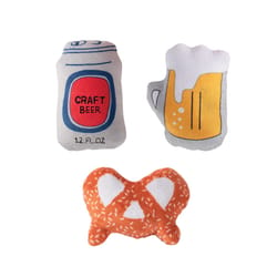 Pet Shop by Fringe Studio Multicolored Mini Wish You Were Beer Dog Toy 1 pk