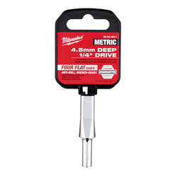 Milwaukee 4-1/2 mm X 1/4 in. drive Metric 6 Point Deep Socket 1 pc