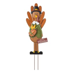Glitzhome Multicolored Iron 36 in. H X 11.25 in. L X 1 in. W Turkey Yard Stake