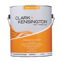 Clark+Kensington Semi-Gloss Tint Base Ultra White Base Exterior Paint and Primer Exterior 1 gal