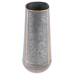 Karma 30.5 in. H X 13 in. W X 13 in. L Galvanized Gray Iron Vase