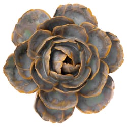 Chive France 2.36 in. H X 4.53 in. L Glazed Blue Green Ceramic Cabbage Flower Wall Flower