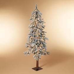 Gerson LED Electric Lighted Holiday Flocked Pine Christmas Tree 5 ft.