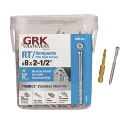 GRK Fasteners RT Composite No. 8 X 2-1/2 in. L Star Reverse Screws 560 pk