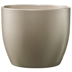 SK Pottery 5.9 in. H X 6.3 in. D Clay Basel Ceramic Pot Beige