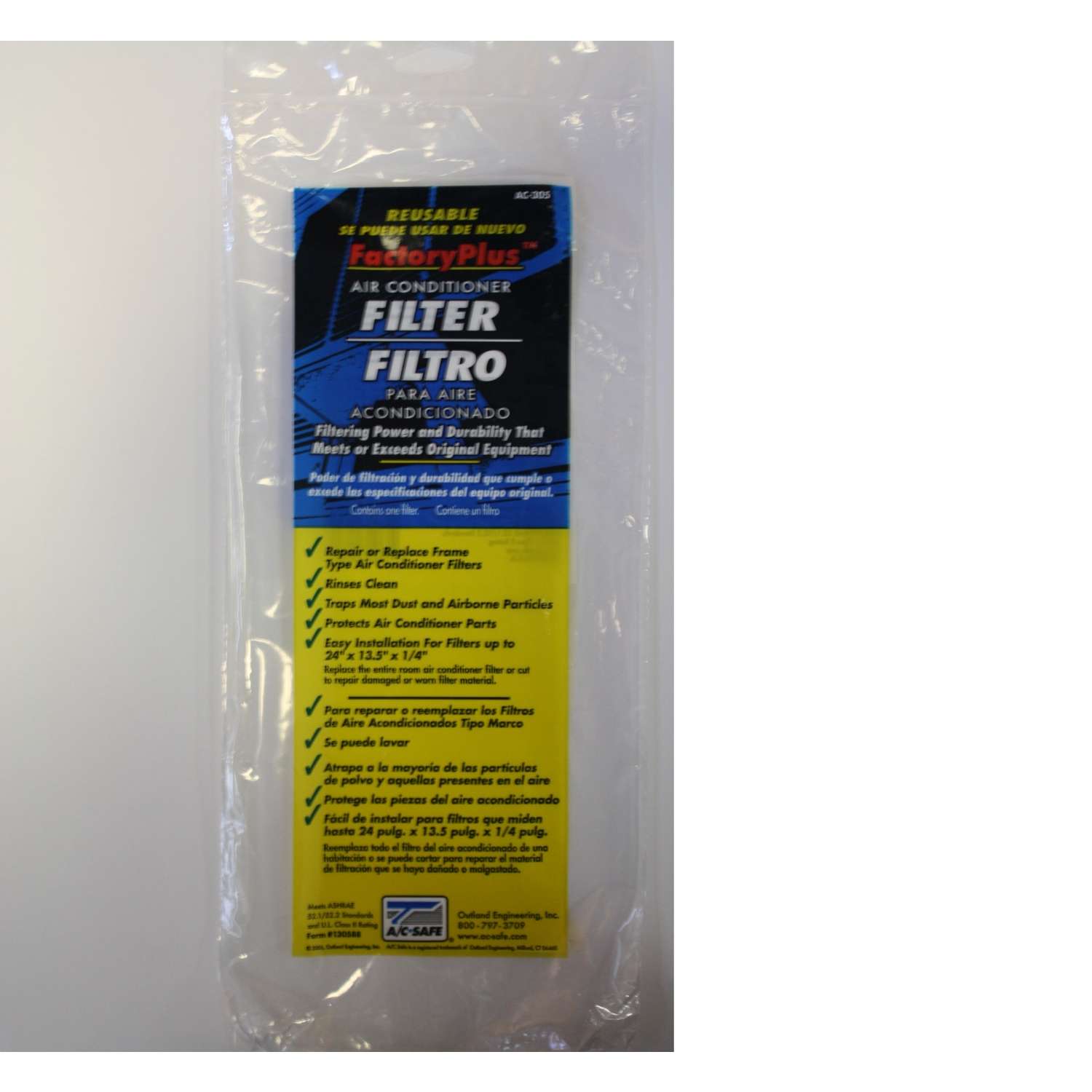 AC Safe Factory Plus 131/2 in. W x 24 in. H x 1/4 in. D Air