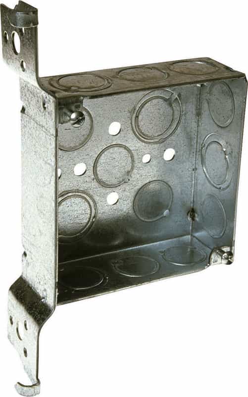 Raco 4 in. Square Steel 2 gang Junction Box Gray Ace Hardware