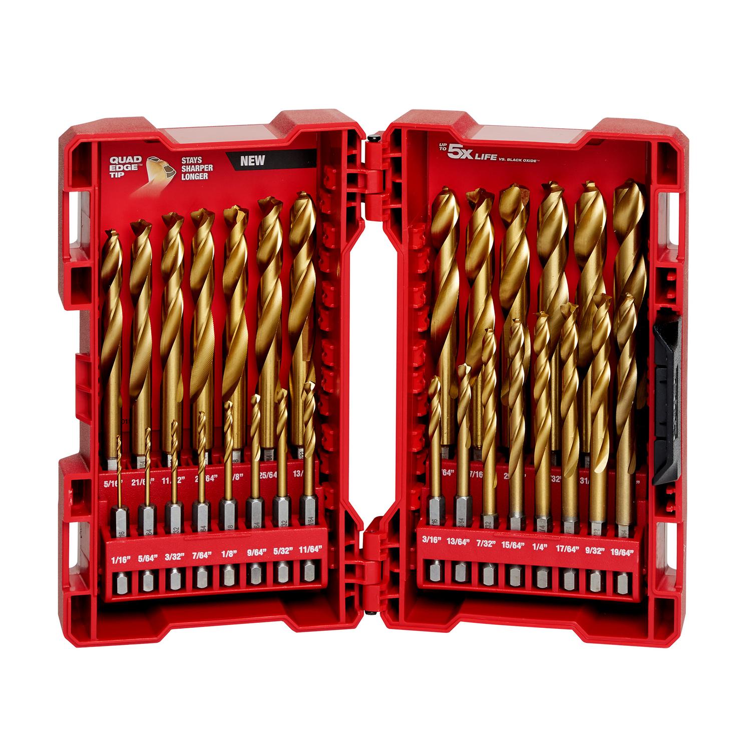 Milwaukee SHOCKWAVE Titanium RED HELIX Drill Bit Set 29 Pc - Ace Hardware