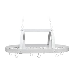 Elegant Designs 13.5 in. H X 19.25 in. W X 35.5 in. L White Ceiling Light Pot Rack