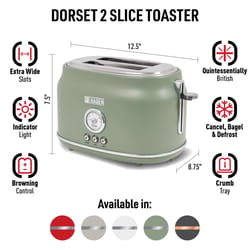 Haden Dorset Stainless Steel Green 2 slot Toaster 8 in. H X 13 in. W X 9 in. D