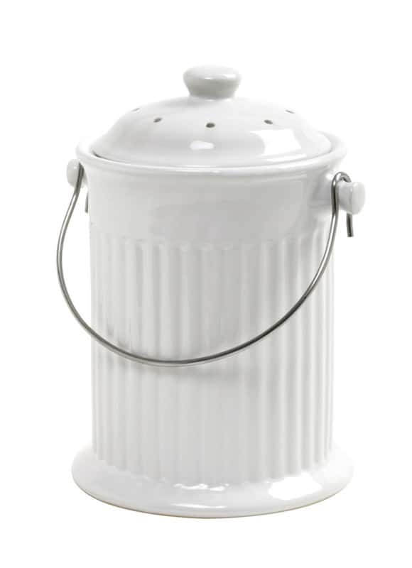 Norpro Nordic 8 in. W X 101/2 in. L White Ceramic Compost Keeper Ace