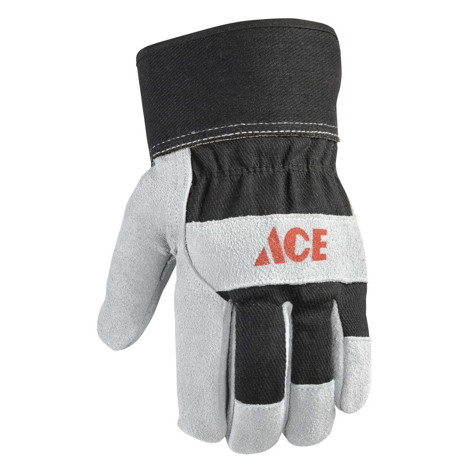 Ace Men's Indoor/Outdoor Work Gloves Black/Gray L 1 pair Ace Hardware