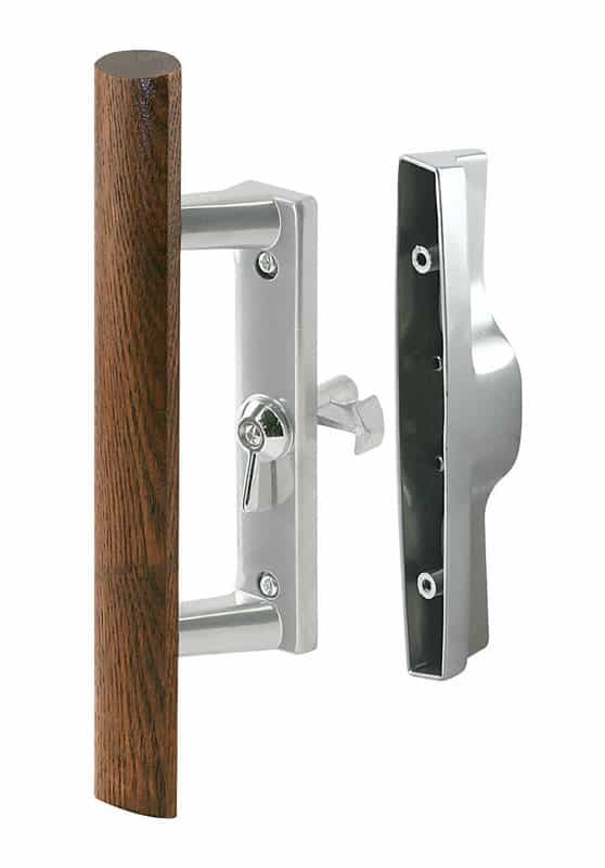 Prime Line Wood Tone Steel Outdoor Sliding Glass Door Security