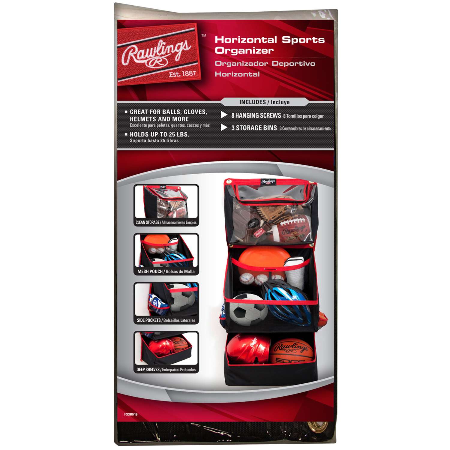 Rawlings 49 in. H X 18 in. W X 9 in. D Oxford Fabric/PVC Backing Sports