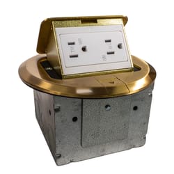 Southwire New and Old Work Round Steel Floor Box Kit Bronze