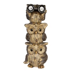 Alpine Ceramic Multi-color 25 in. Owls Garden Statue