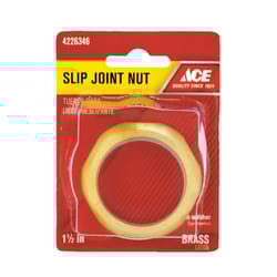 Ace 1-1/2 in. D X 1-1/2 in. L Brass Nut
