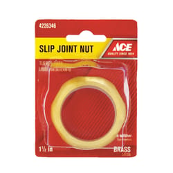 Ace 1-1/2 in. D X 1-1/2 in. L Brass Nut