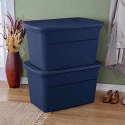 Sterilite 30 gal Blue Storage Tote 17.125 in. H X 20.25 in. W X 30.5 in. D Stackable