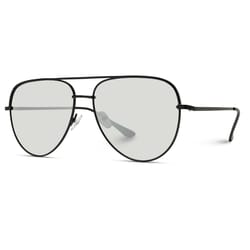 WearMe Pro Black Frame Silver Lens Sunglasses