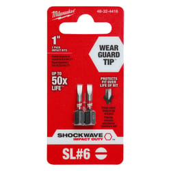 Milwaukee Shockwave Slotted 1/8 in. X 1 in. L Insert Bit Steel 2 pc