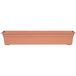 Novelty 6.4 in. H X 36 in. W X 8 in. D Plastic Countryside Flower Box Terracotta