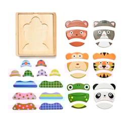 Kikkerland Kidoki Animal Mix Up Puzzle Multicolored