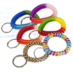 Lucky Line 2 in. D Vinyl Assorted Split Wrist Coil Keychain