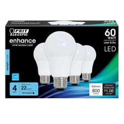 Feit A19 E26 (Medium) LED Bulb Daylight 60 Watt Equivalence 4 pk