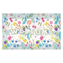 Modern Mat 20 in. W X 32 in. L Multicolored Welcome Floral Polyester Door Mat