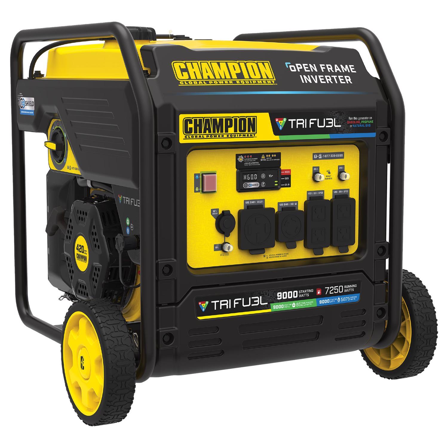 Champion Tri Fuel 7250 W Gas/NG/LP Portable Generator Mfr