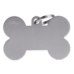 MyFamily Basic Gray Bone Aluminum Dog Pet Tags X-Large