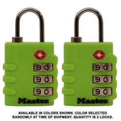 Master Lock 1-9/16 in. H X 5/8 in. W X 1-3/8 in. L Vinyl/Steel 3-Dial Combination Luggage Lock