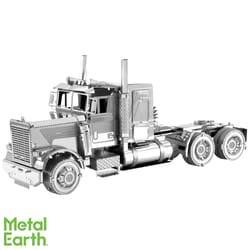Fascinations Metal Earth Freightliner Long Nose Truck 3D Model Kit Silver