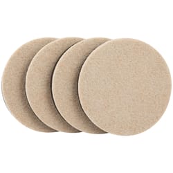 SuperSliders Felt/Plastic Self Adhesive Protective Pad Beige/Black Round 3-1/2 in. W 4 pk