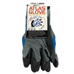 Atlas Unisex Indoor/Outdoor Work Gloves Black/Gray XL 1 pair