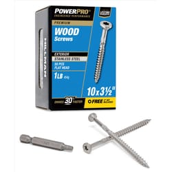 HILLMAN Power Pro No. 10 Ga. X 3-1/2 in. L Stainless Steel Star Flat Head Exterior Deck Screws 1 lb