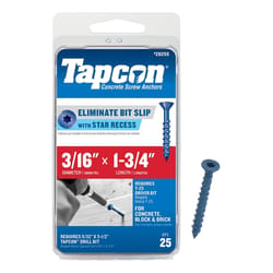 Tapcon 3/16 in. in. X 1-3/4 in. L Star Flat Head High/Low Concrete Screws