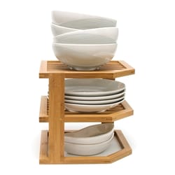 Lipper International 9.5 in. H X 10 in. W X 10 in. D Beige Bamboo Corner Shelf