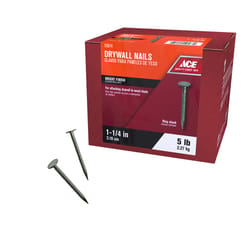 Ace 1-1/4 in. Drywall Bright Steel Nail Flat Head 5 lb