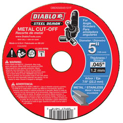 Diablo Steel Demon 5 in. D X 7/8 in. Steel Metal Cut-Off Disc 1 pc
