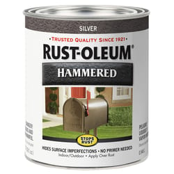 Rust-Oleum Stops Rust Indoor and Outdoor Hammered Silver Oil-Based Rust Prevention Paint 1 qt