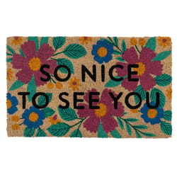 Entryways 17 in. W X 28 in. L Multicolored Nice to See You Coir Door Mat