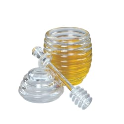 Fox Run Clear Acrylic Honey Jar and Dipper Set 6 oz