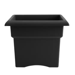 Bloem Veranda 11.25 in. H X 14 in. W X 14 in. D Plastic Traditional Planter Box Black