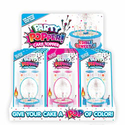 Party Popper Cake Topper Assorted Non Scented Scent Birthday Candles