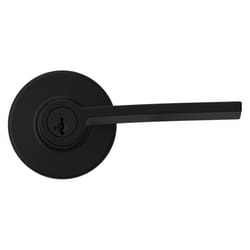 Kwikset Ladera Matte Black Keyed Entry Lever 2-3/4 in.